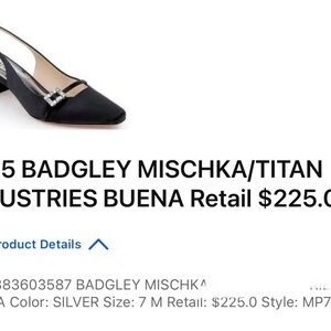 Badgley Mischka Black and Silver Slingback Heels